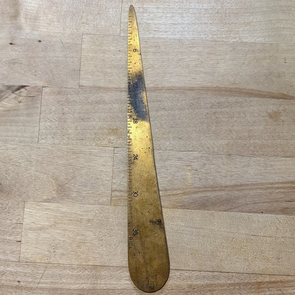 Vintage Wisconsin Paper Company Advertising Gold Metal Letter Opener‎